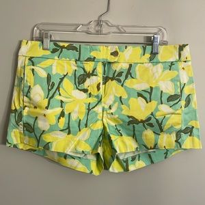 J.Crew green/yellow floral chino short size 10